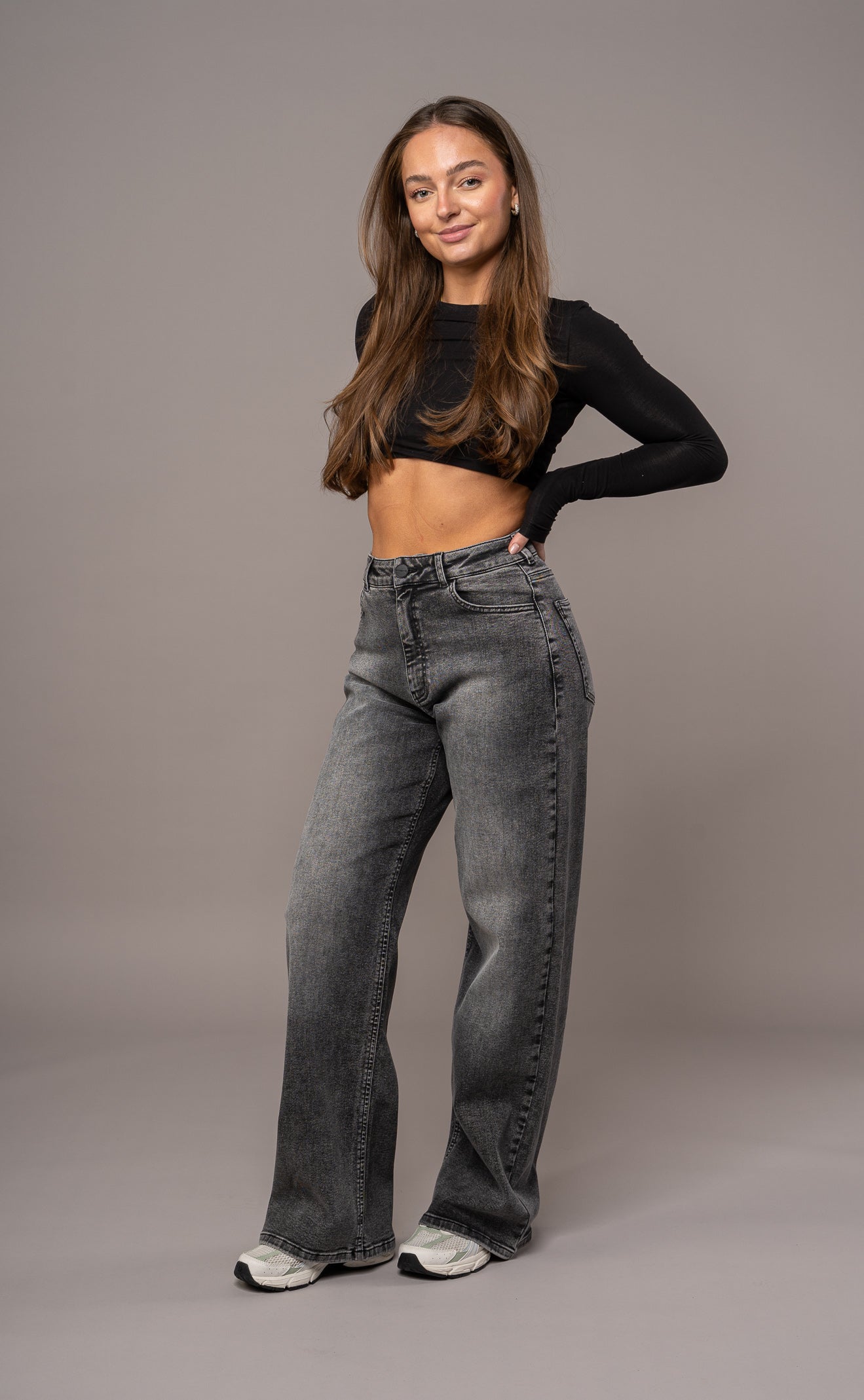 Womens Baggy Fitjeans - Heavy Washed Black Baggy FITJEANS