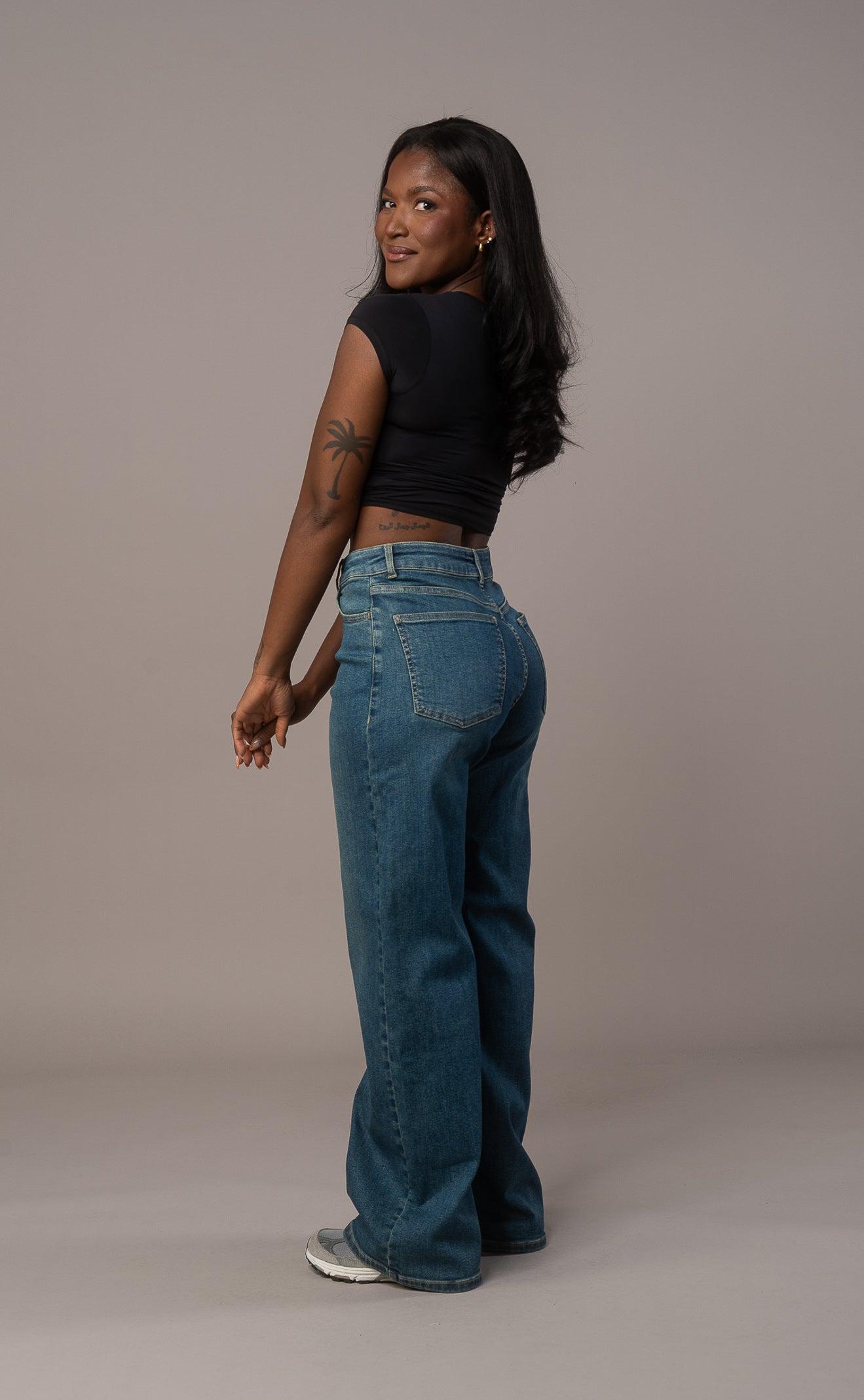 Womens Baggy Fitjeans - Marble Green Baggy FITJEANS
