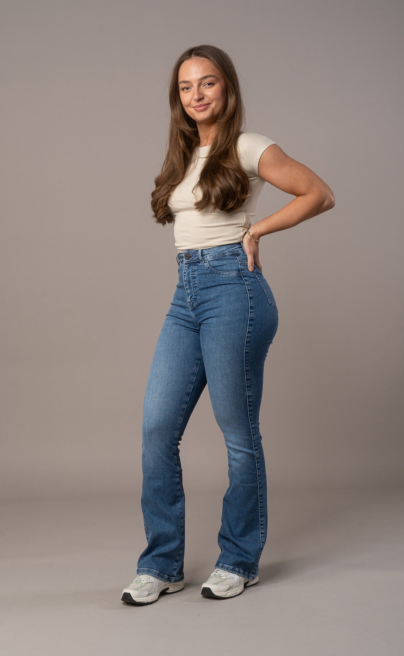 Womens Flared Fitjeans - Azure Blue Flared FITJEANS