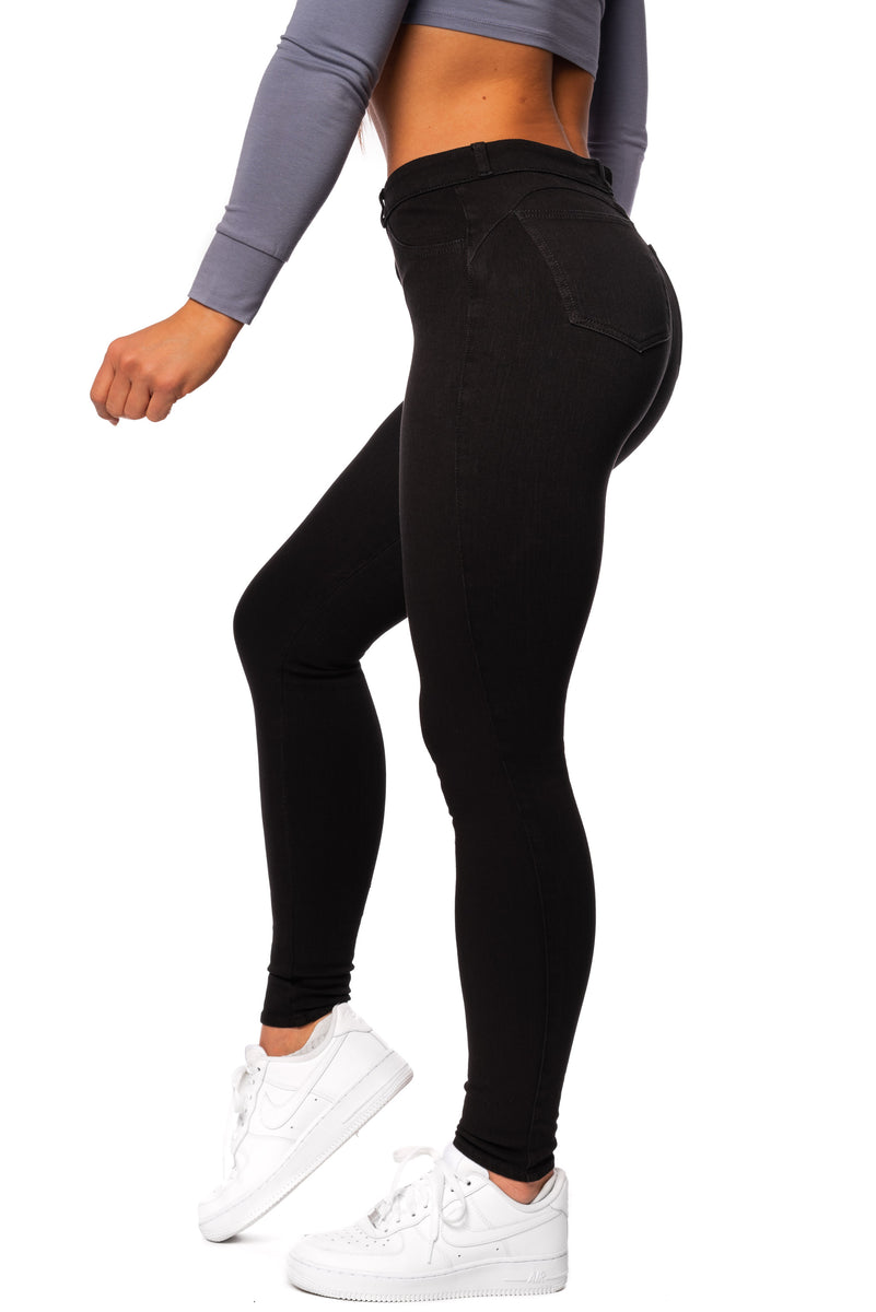 Womens 360 Mid Waisted Fitjeans - Black – FITJEANS | Stretchjeans