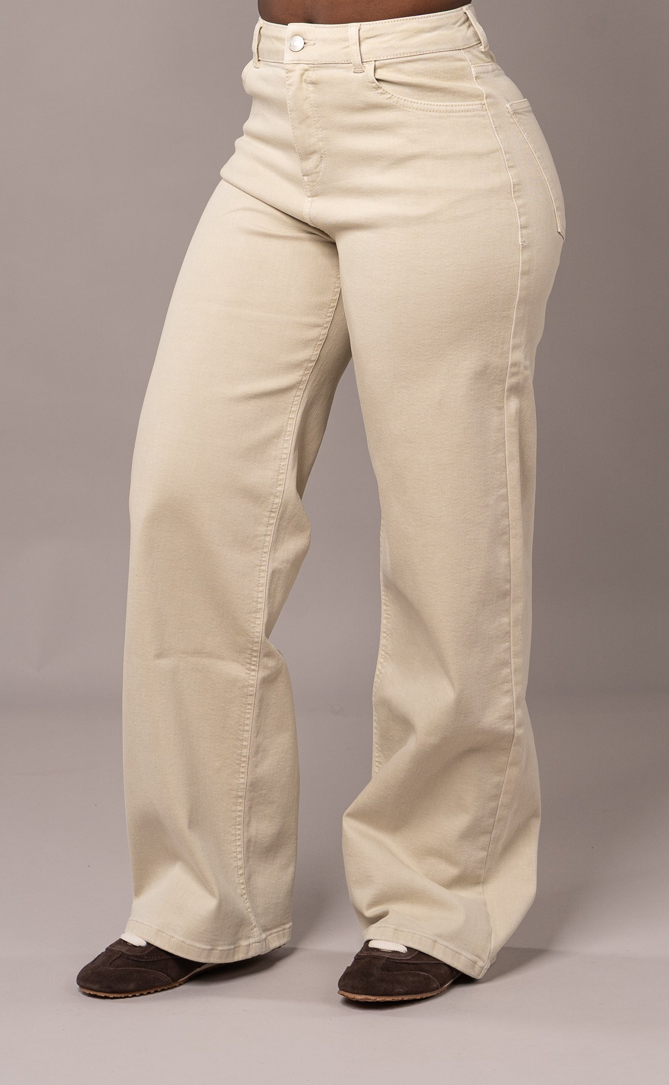 Womens Pastel Baggy Fitjeans - Sand Baggy FITJEANS