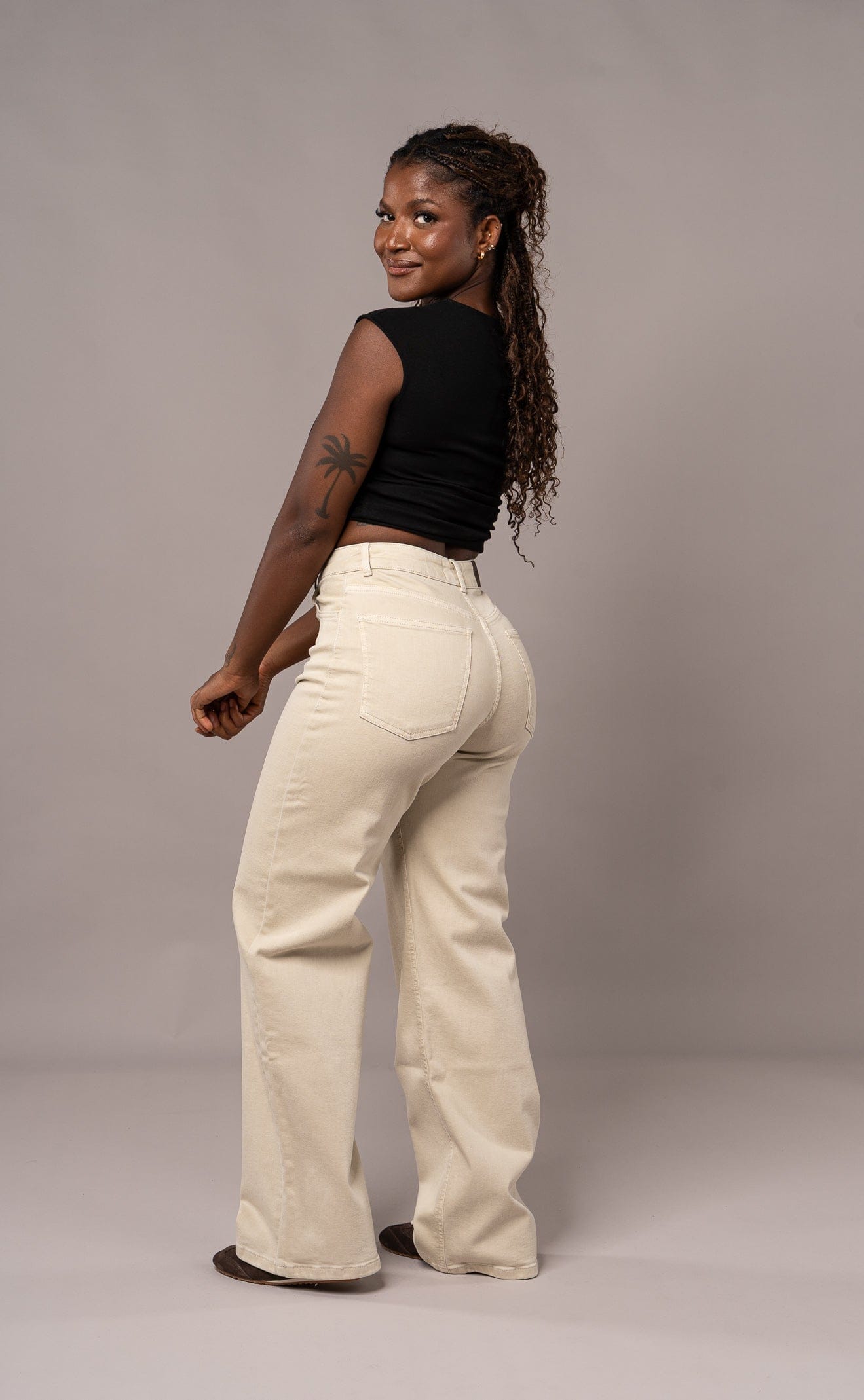 STEFANEL Stef-in-time pantaloni Pants Jeans Wide leg nude STEFANEL Stef-in-time pantaloni Pants Jeans Wide leg nude