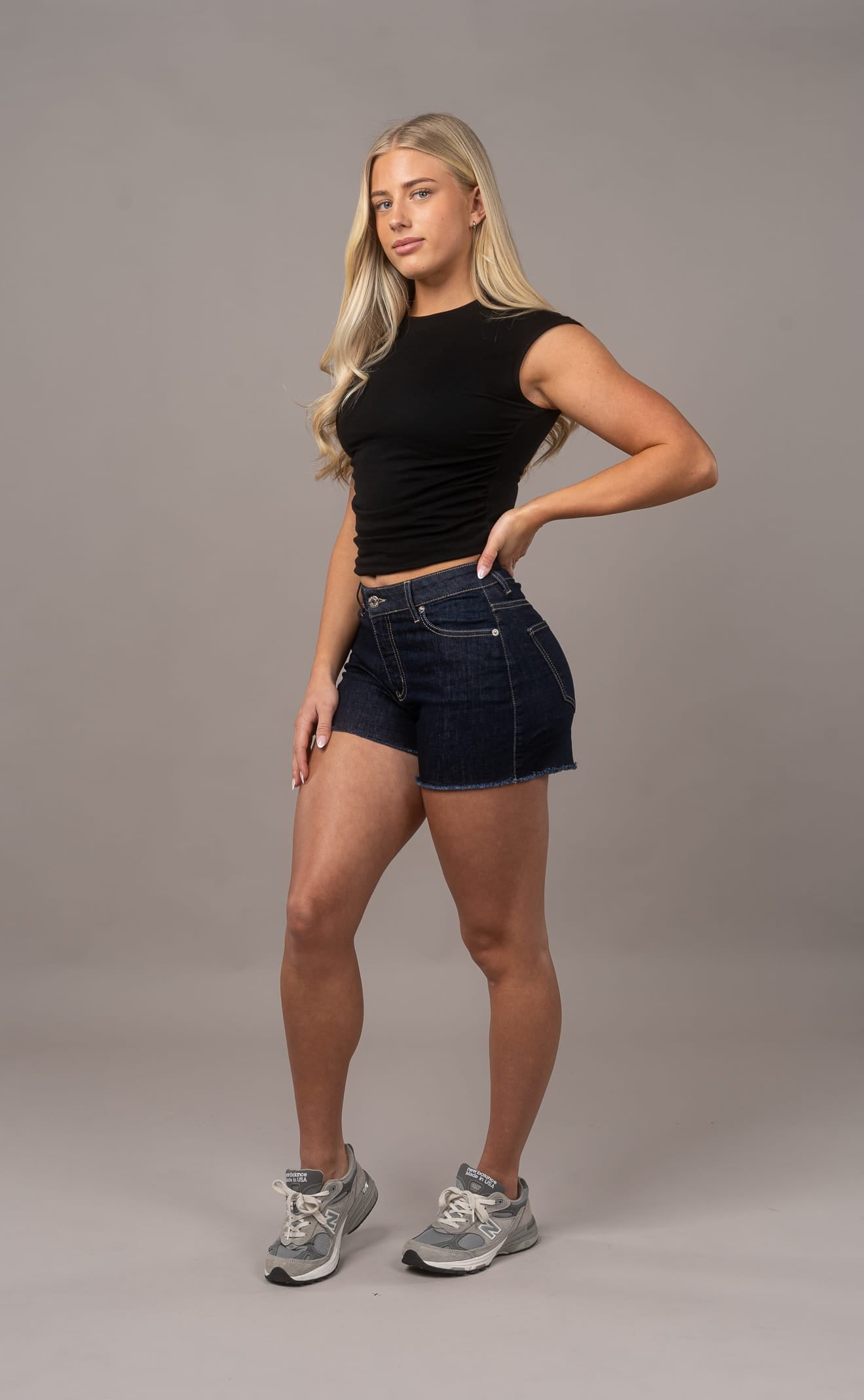 Womens Everyday Denim Shorts - Dark Blue Everyday Shorts FITJEANS