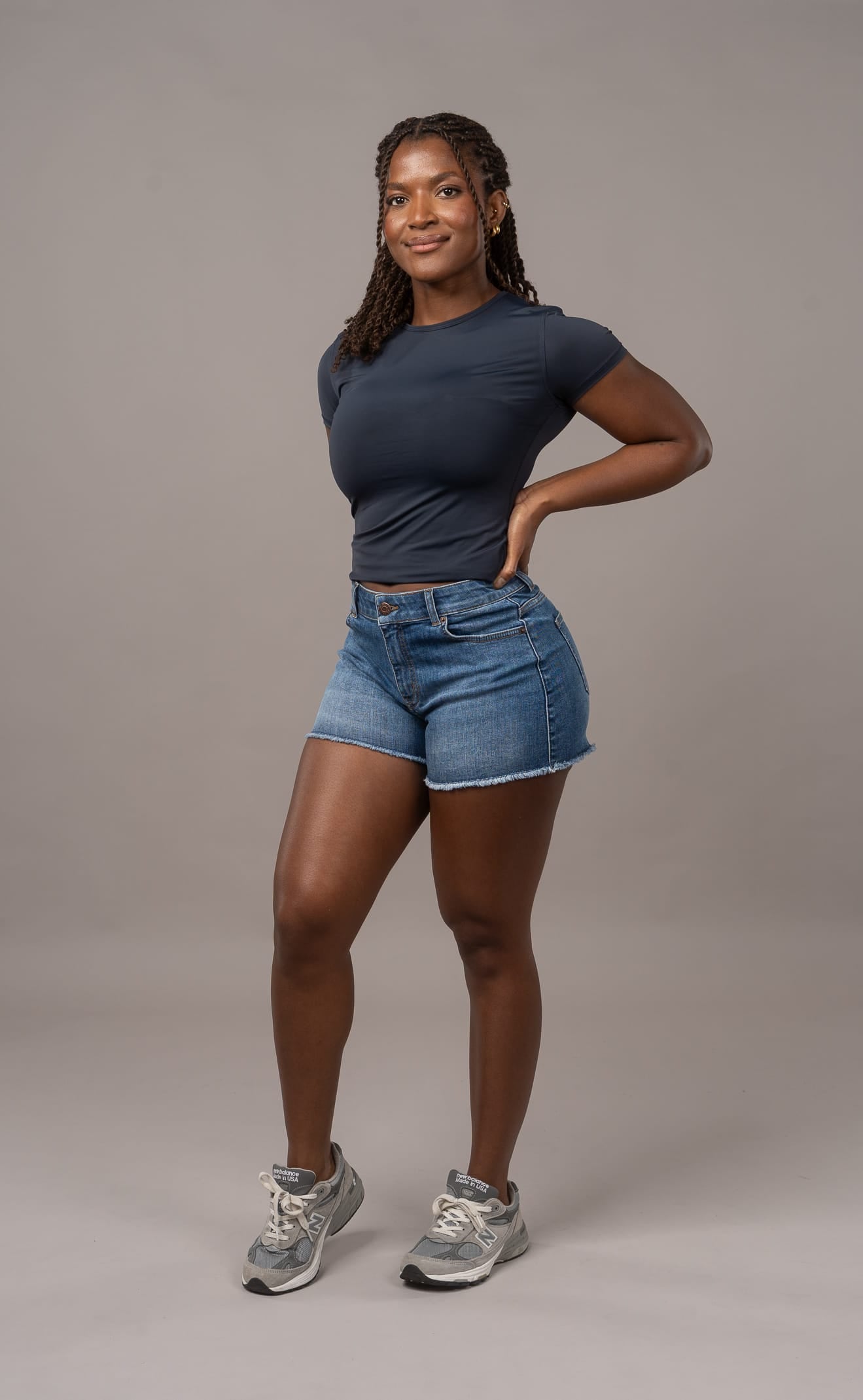 Womens Everyday Denim Shorts - Mid Blue Everyday Shorts FITJEANS