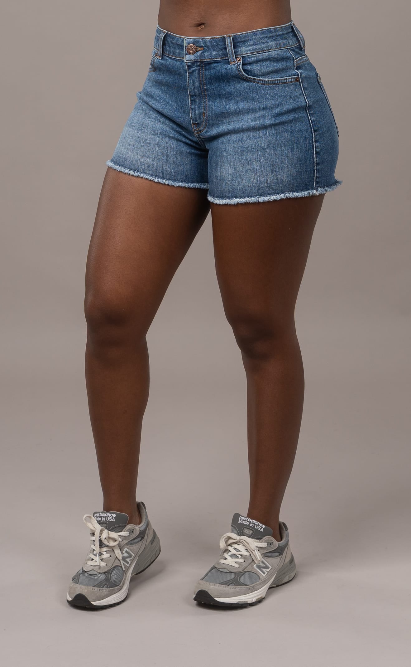 Womens Everyday Denim Shorts - Mid Blue Everyday Shorts FITJEANS