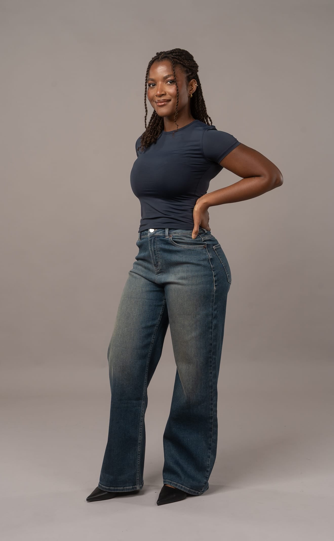 Womens Baggy Fitjeans - Dusty Blue Baggy FITJEANS
