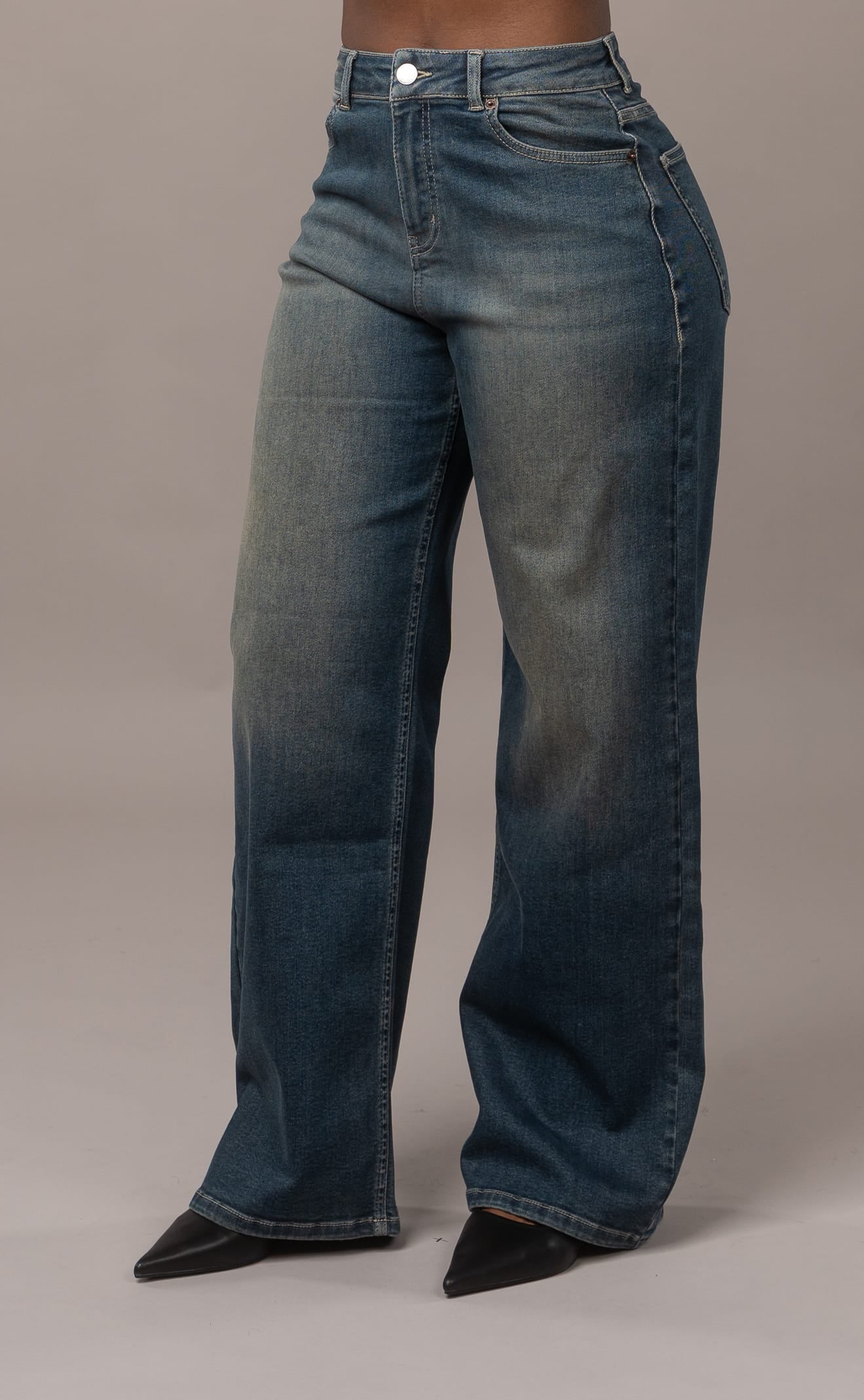 Womens Baggy Fitjeans - Dusty Blue - FITJEANS