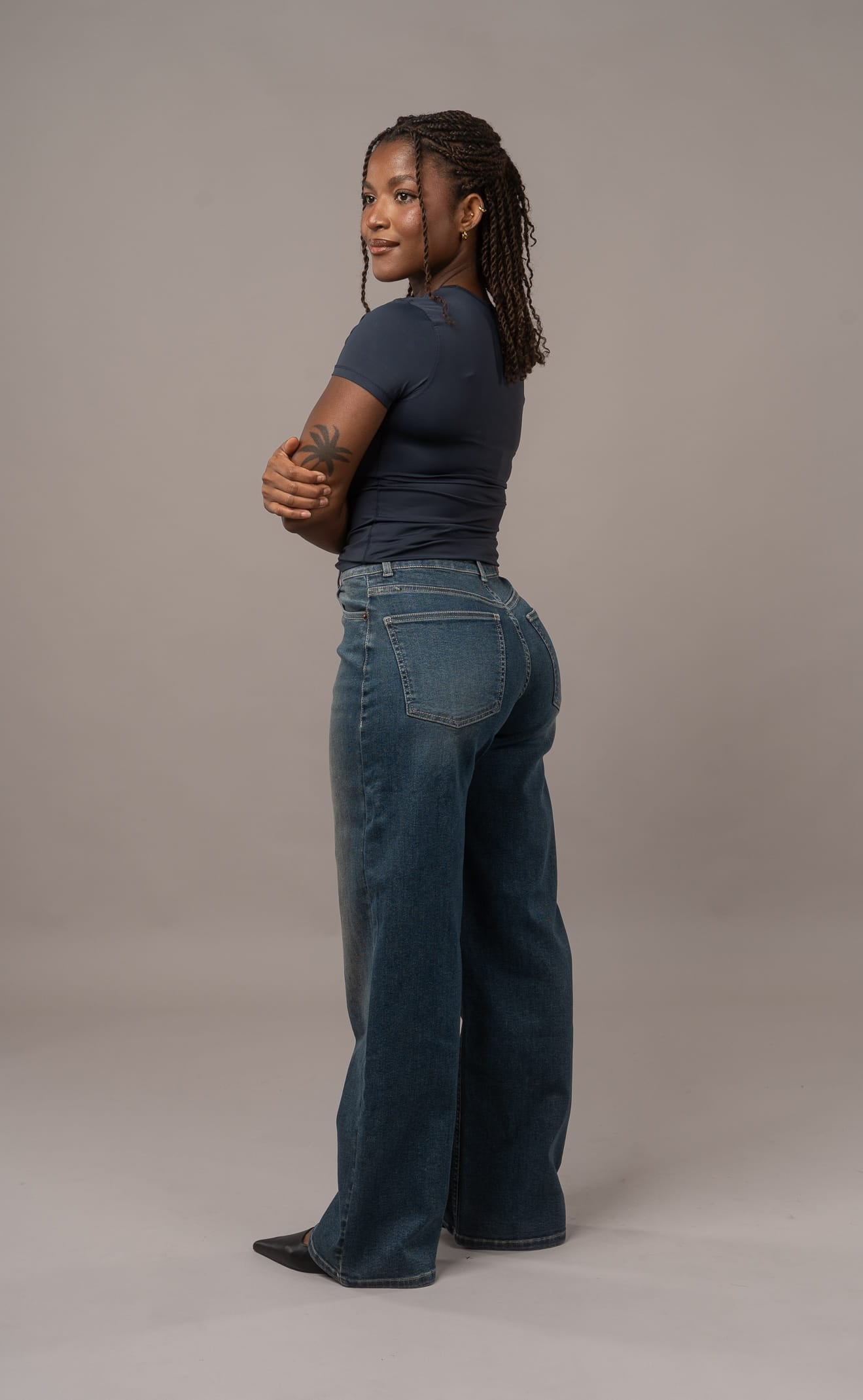 Womens Baggy Fitjeans - Dusty Blue Baggy FITJEANS