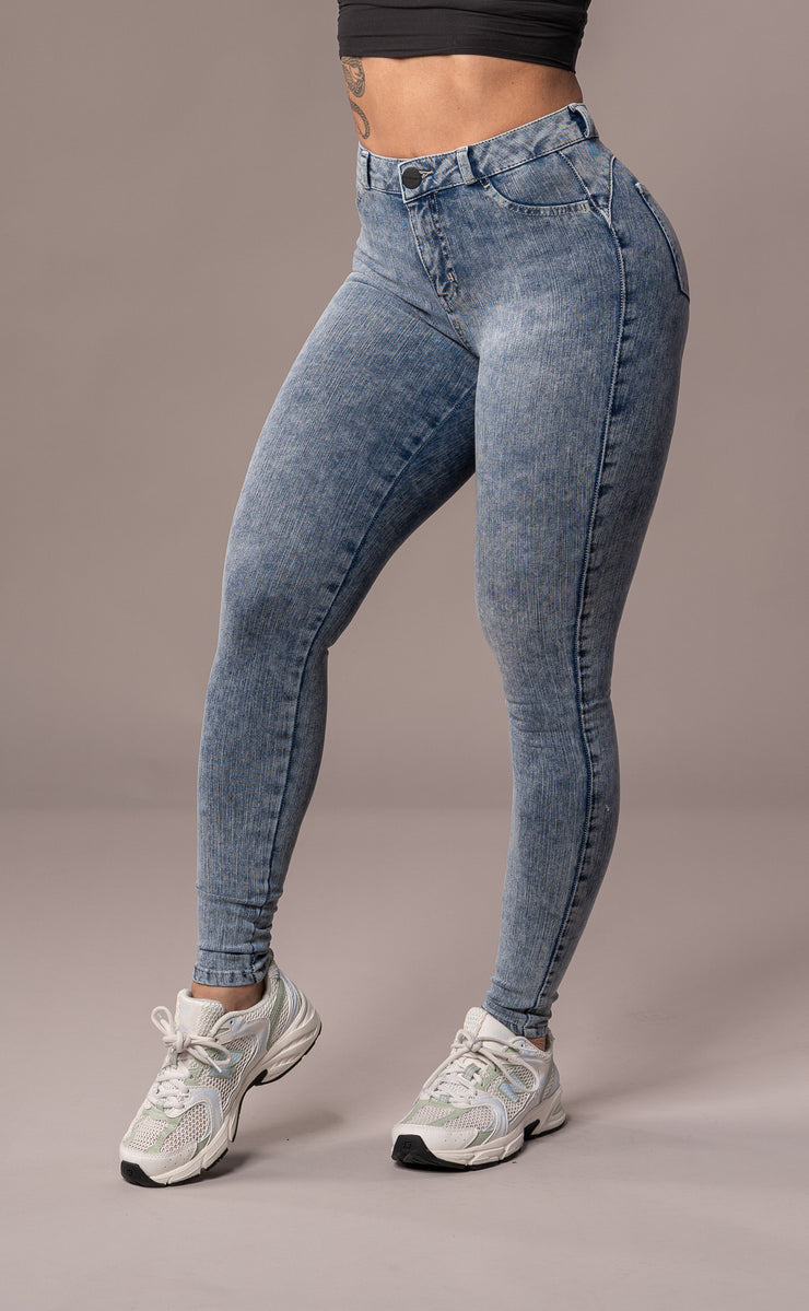 Womens 360 V2 Mid Waisted Fitjeans - Acid Wash