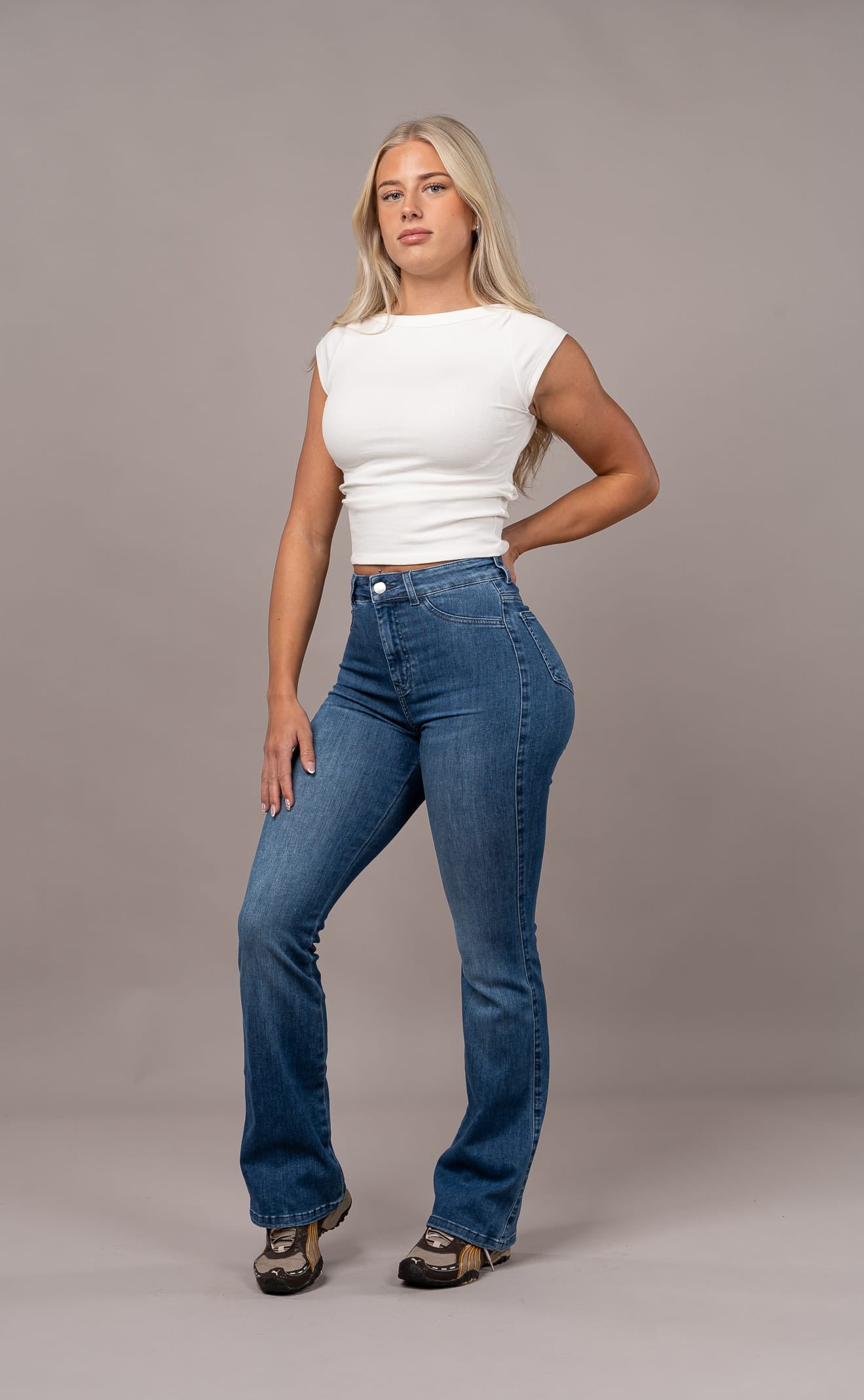 Womens Flared Fitjeans - Azure Blue - FITJEANS