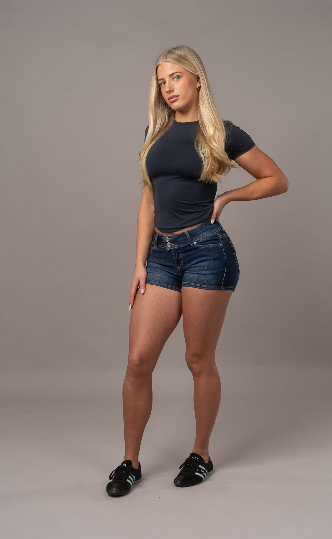 Denim Mini Shorts - Mid Blue Shorts FITJEANS