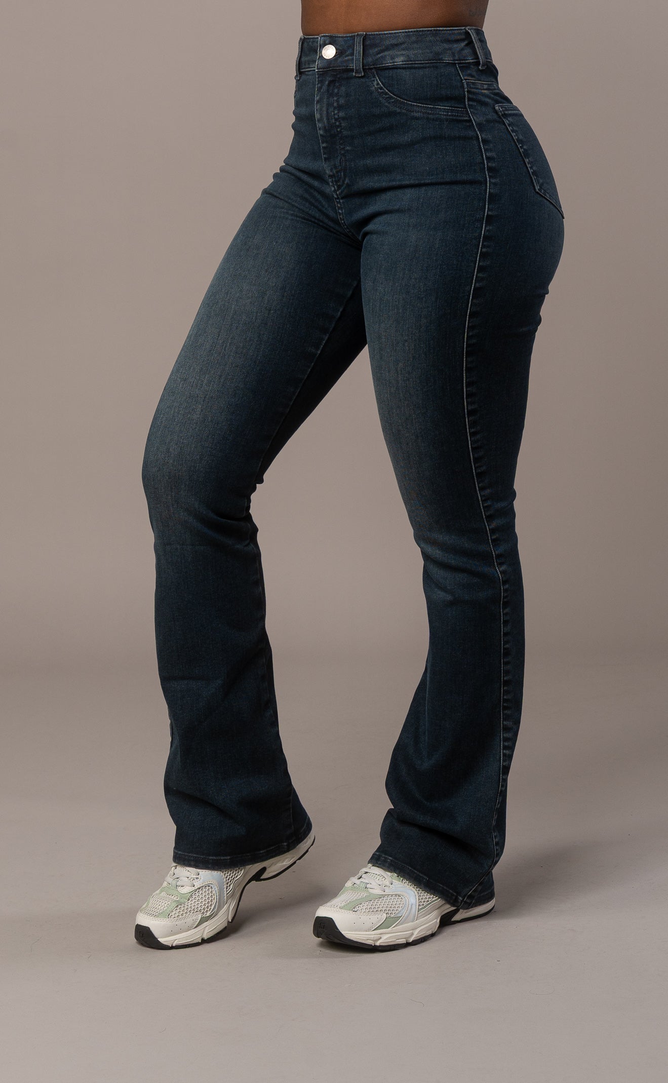 Womens Flared Fitjeans - Emerald Blue Flared FITJEANS