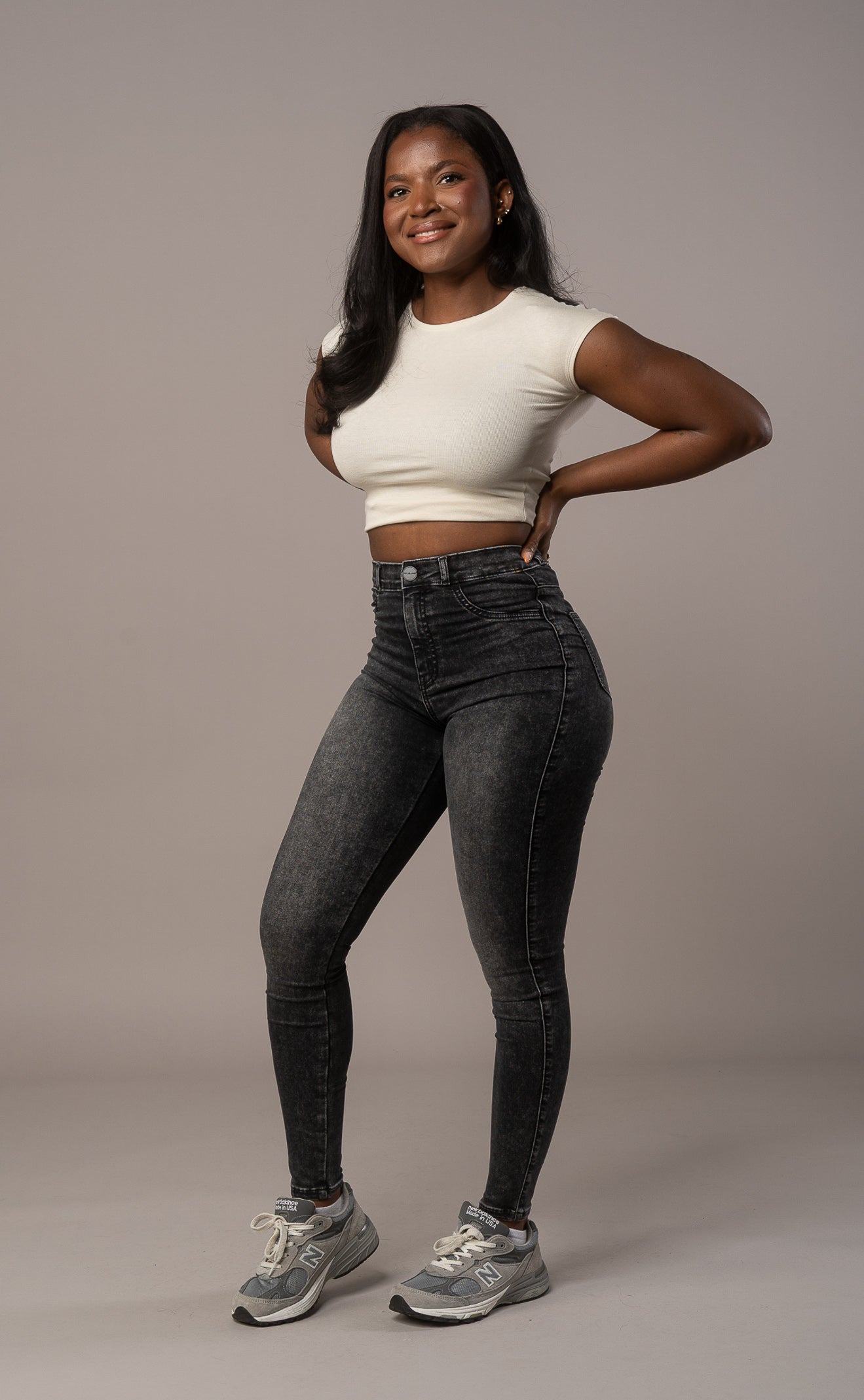 Womens Contour Fitjeans - Heavy Washed Black Contour FITJEANS