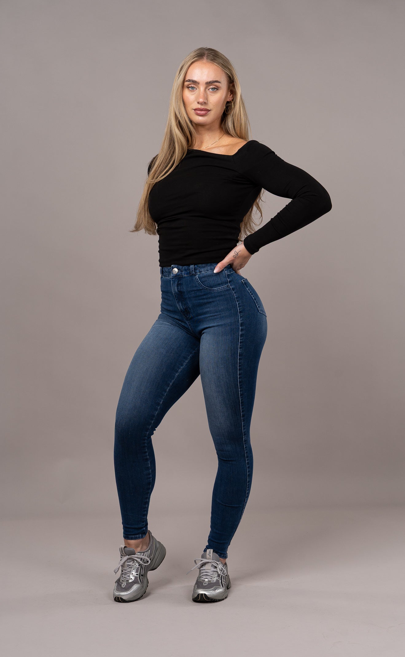 Womens 360 High Waisted Fitjeans - Azure Blue 360 High Waisted FITJEANS