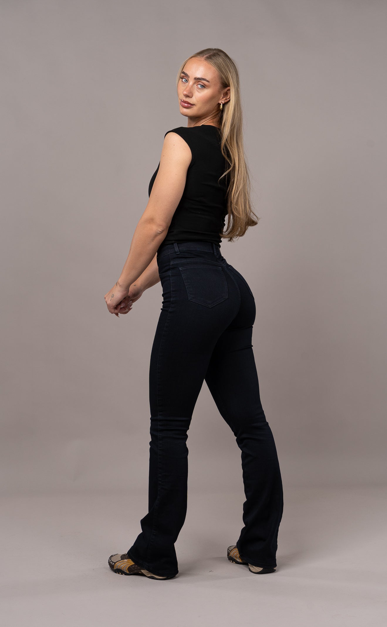 Womens Flared Fitjeans - Midnight Blue Flared FITJEANS