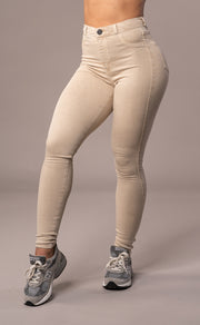 Womens Pastel Fitjeans - Sand