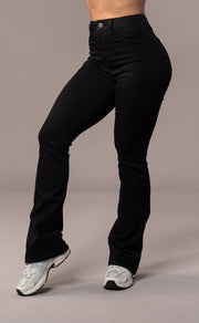Womens Flared Fitjeans - Black