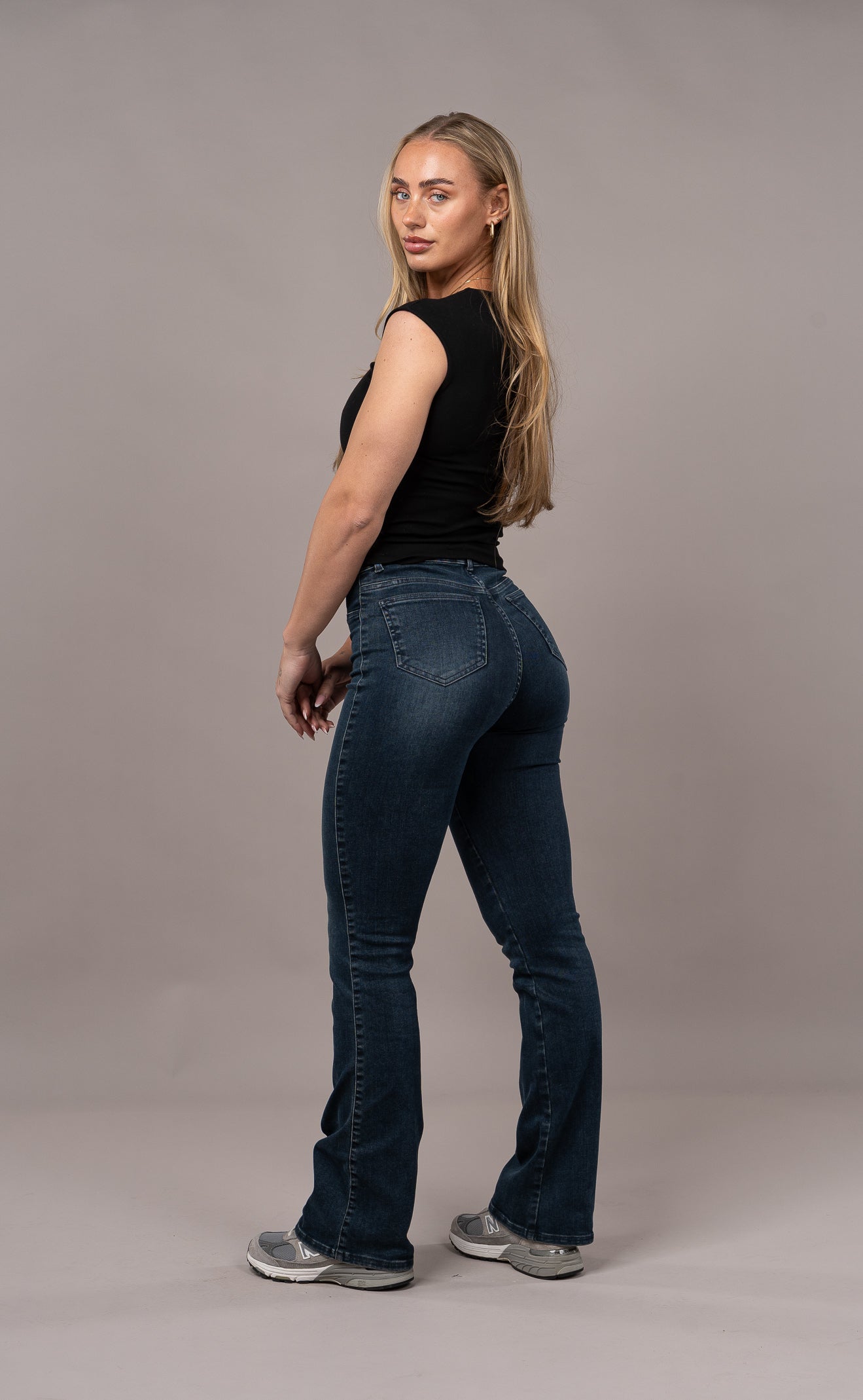 Womens Flared Fitjeans - Emerald Blue Flared FITJEANS