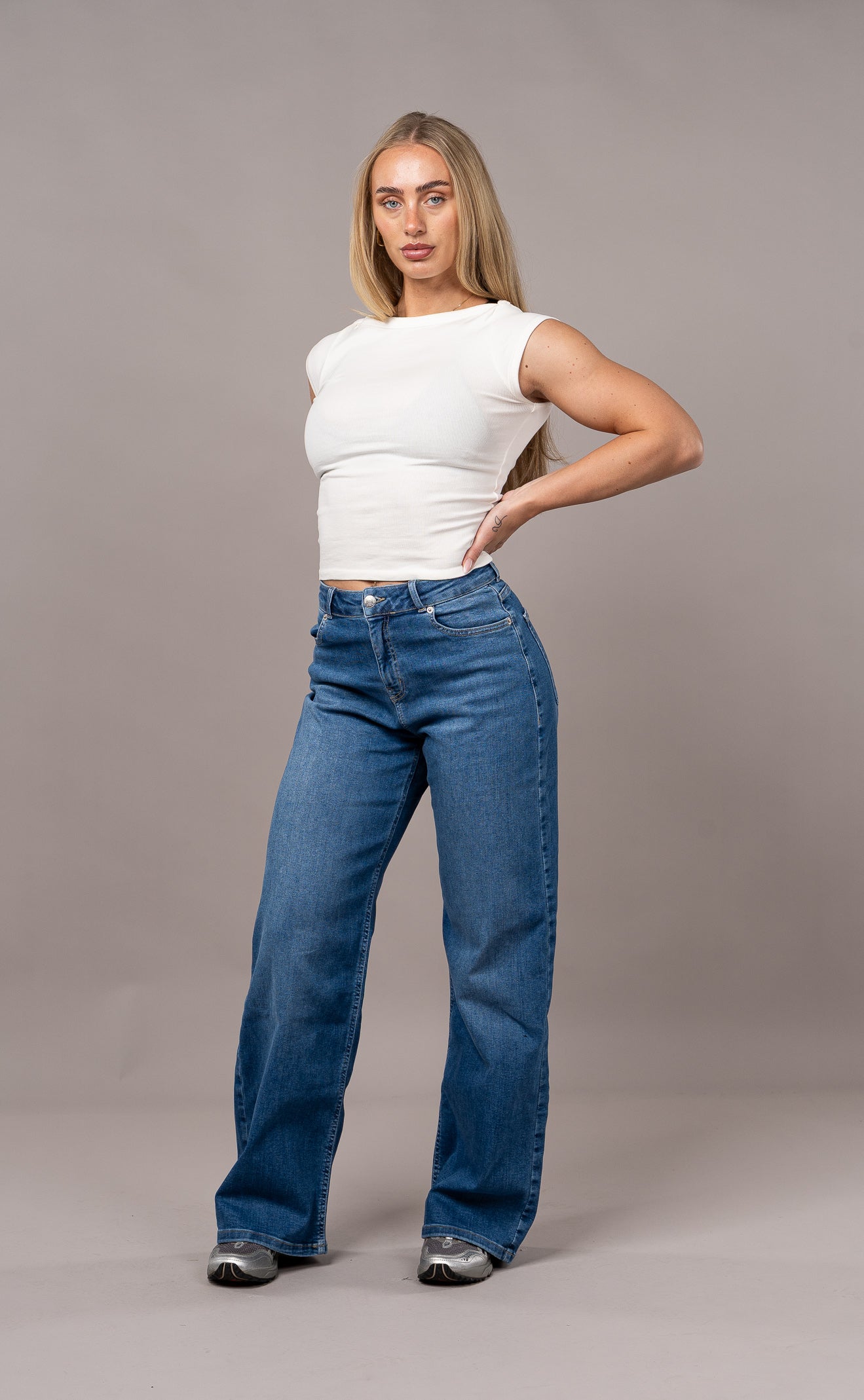 Womens Baggy Fitjeans - Stonewashed Blue - FITJEANS