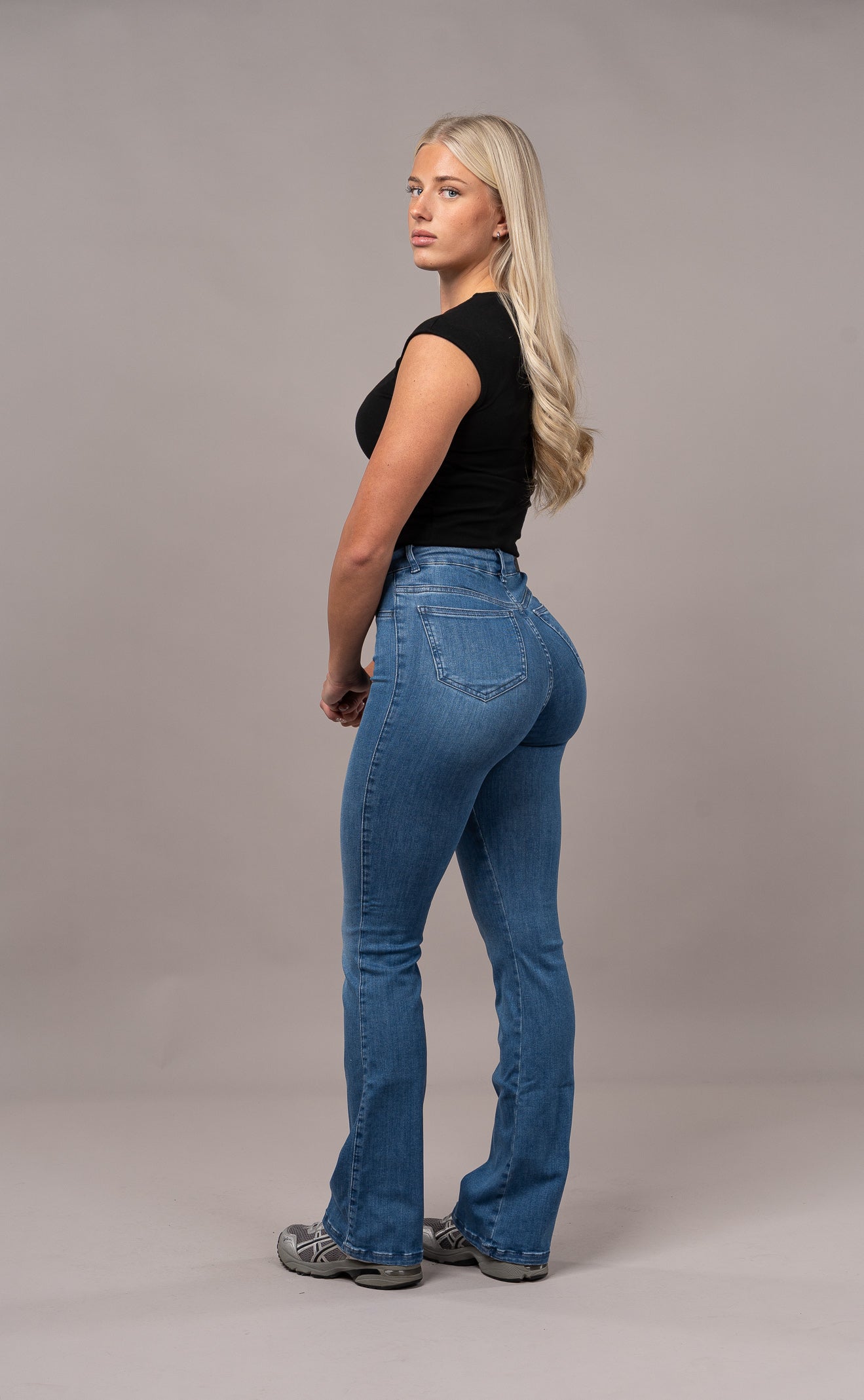 Womens Flared Fitjeans - Azure Blue Flared FITJEANS