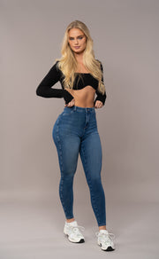 Womens 360 V2 High Waisted Fitjeans - Sapphire Blue