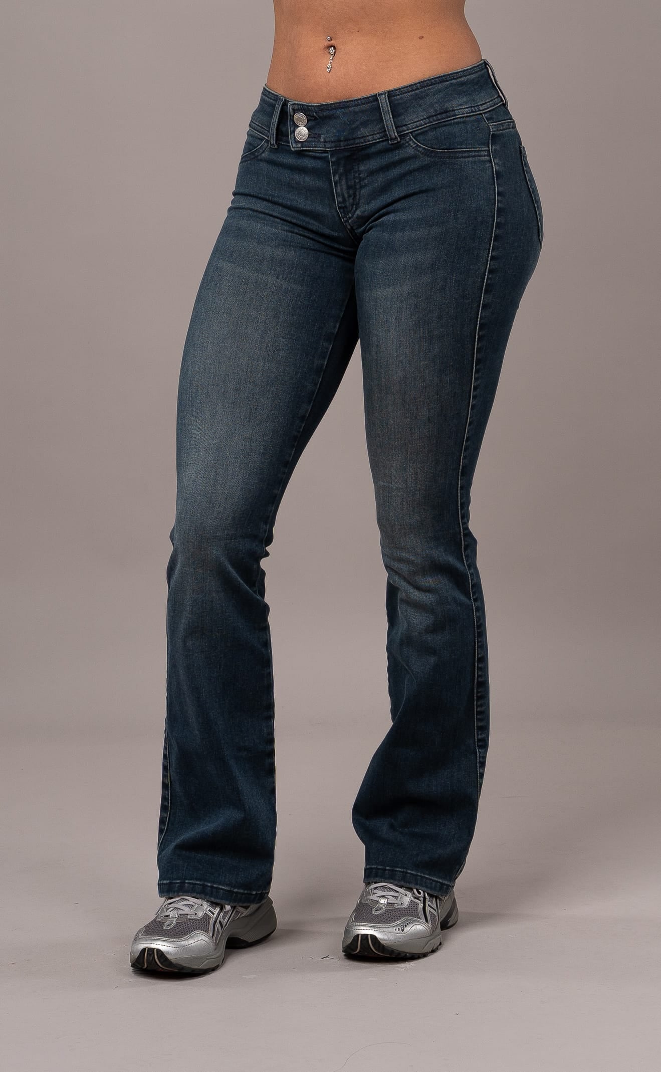 Womens Flared Low Waisted Fitjeans - Emerald Blue Flared Low Waisted FITJEANS