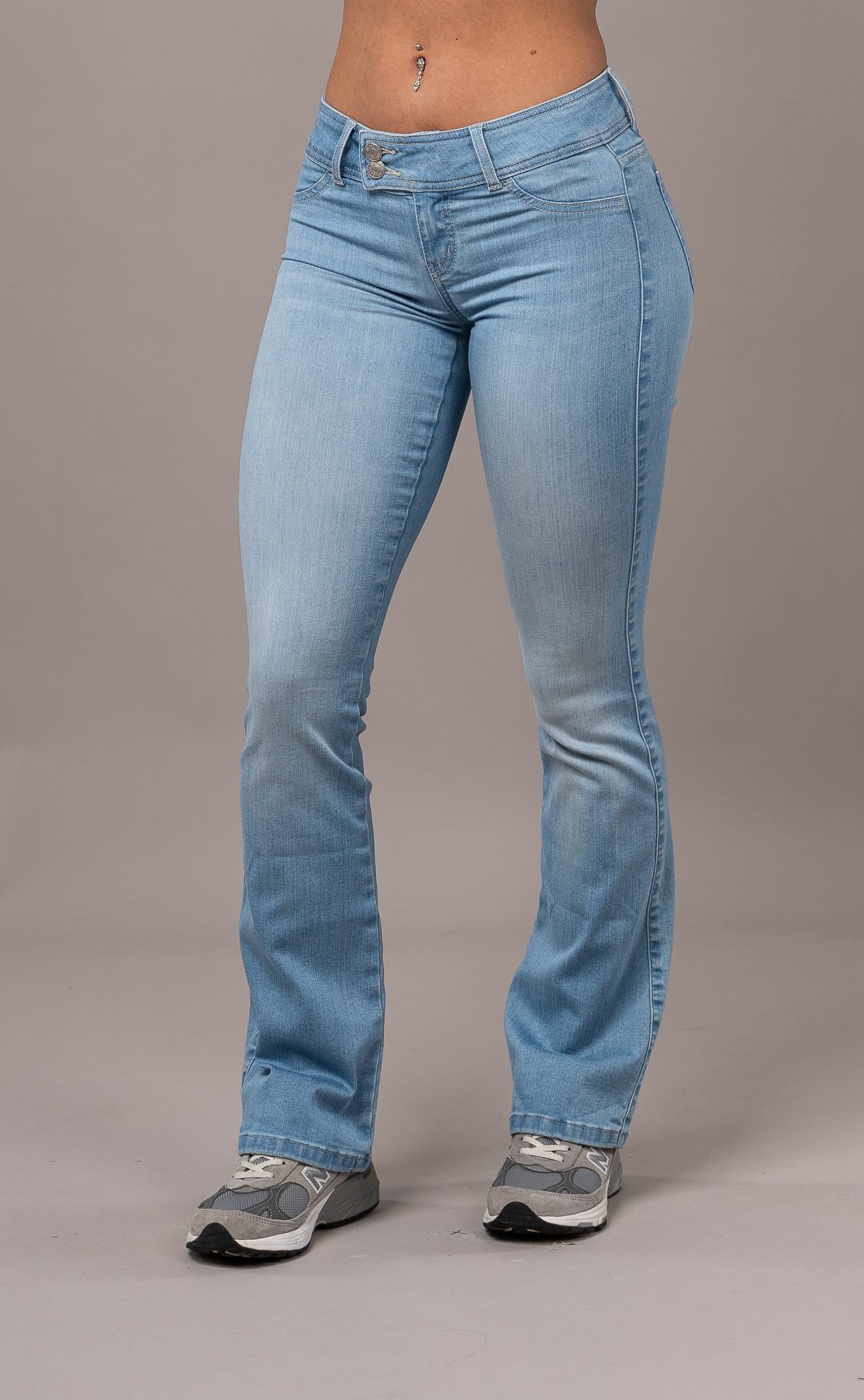 Womens Flared Low Waisted Fitjeans - Arctic Light Blue Flared Low Waisted FITJEANS