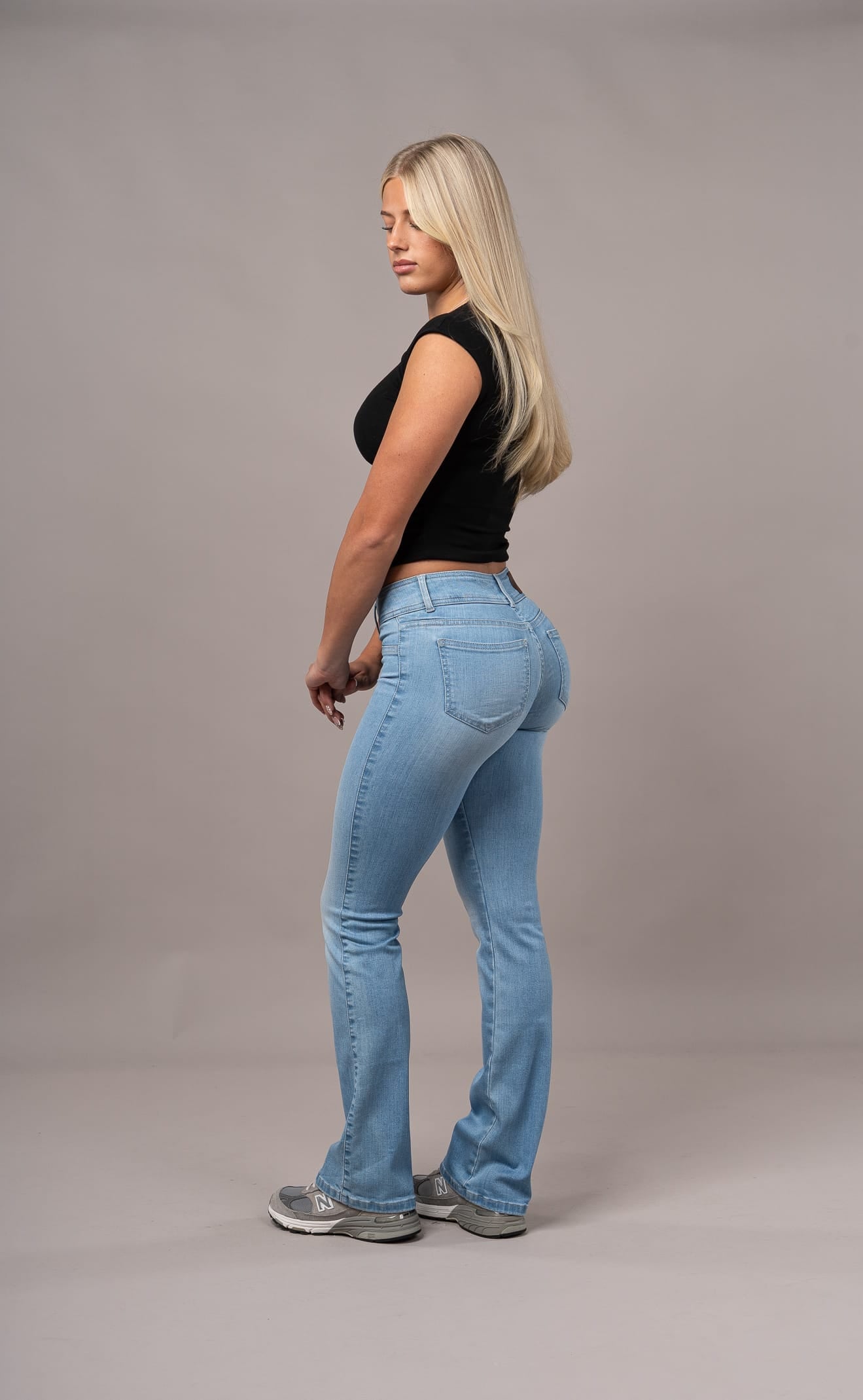 Womens Flared Low Waisted Fitjeans - Arctic Light Blue Flared Low Waisted FITJEANS