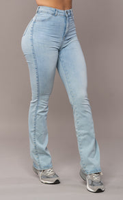 Womens Flared Fitjeans - Vintage Blue