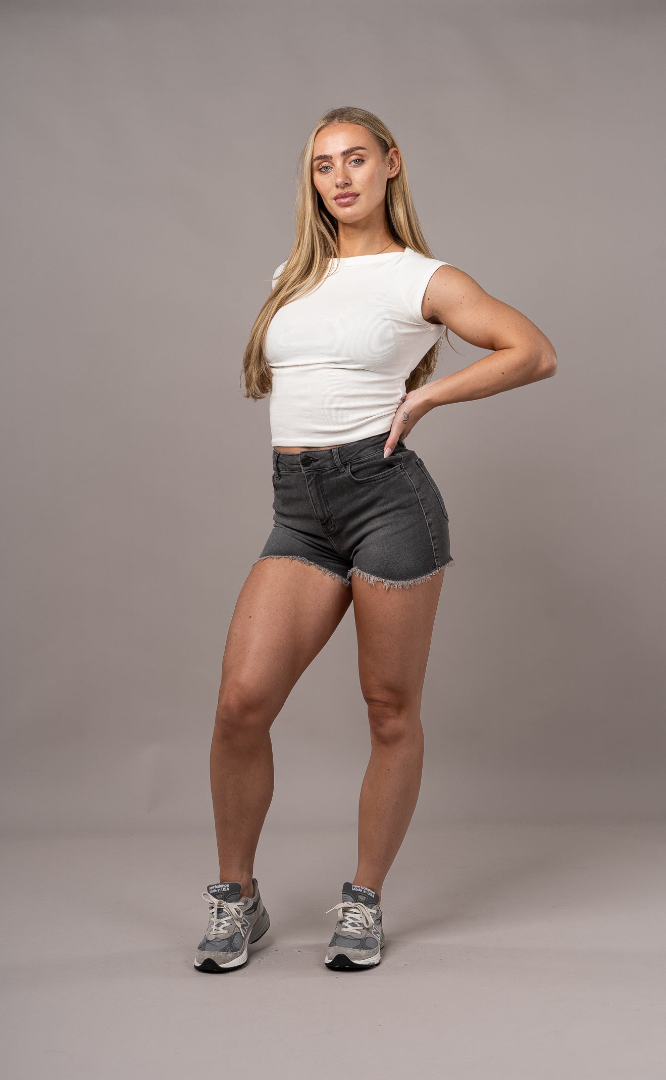 Womens Fitjeans Shorts - Grey Shorts FITJEANS