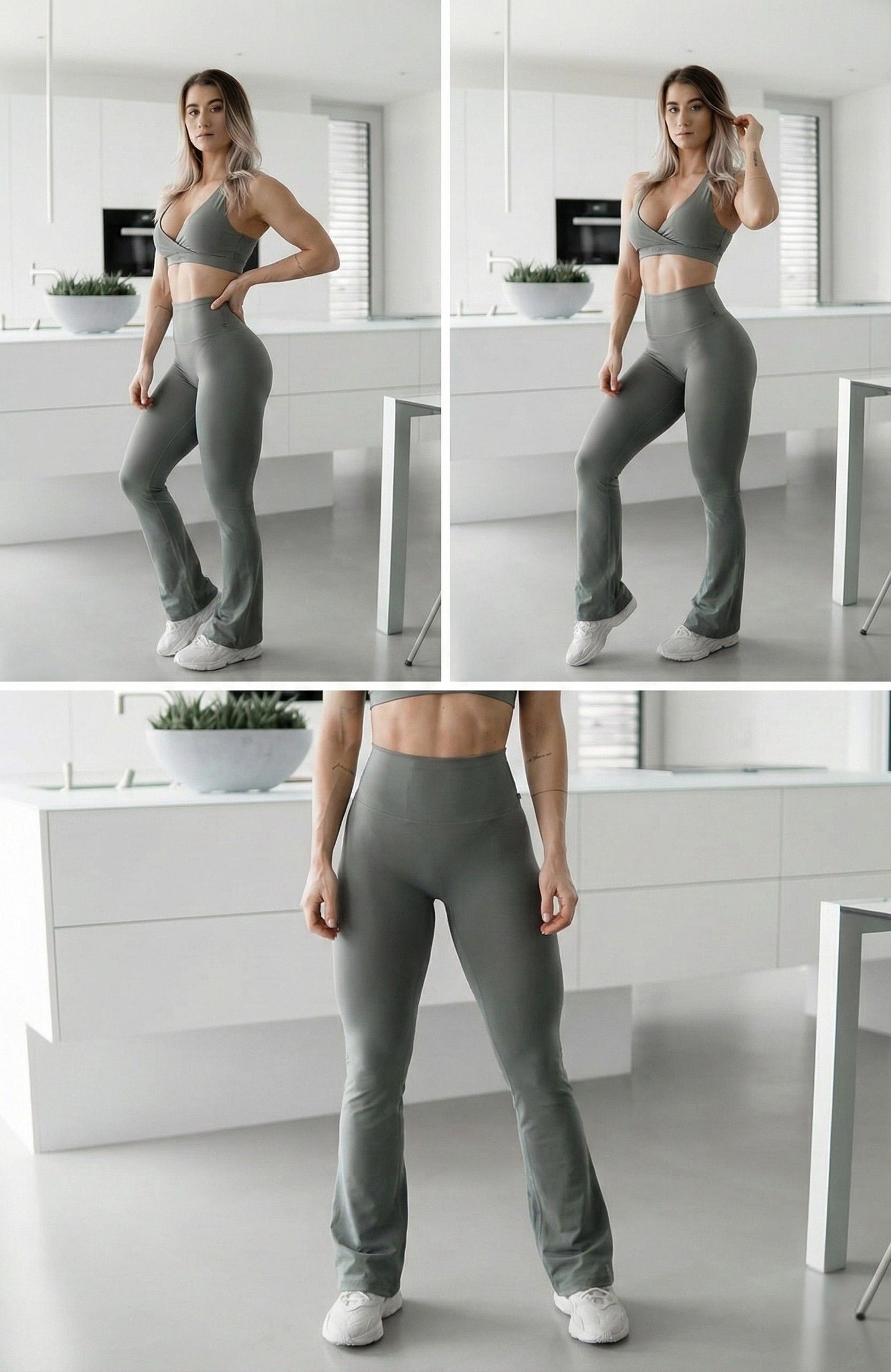 Yoga Flared Leggings - Forest Green Yoga Flared Leggings FITJEANS