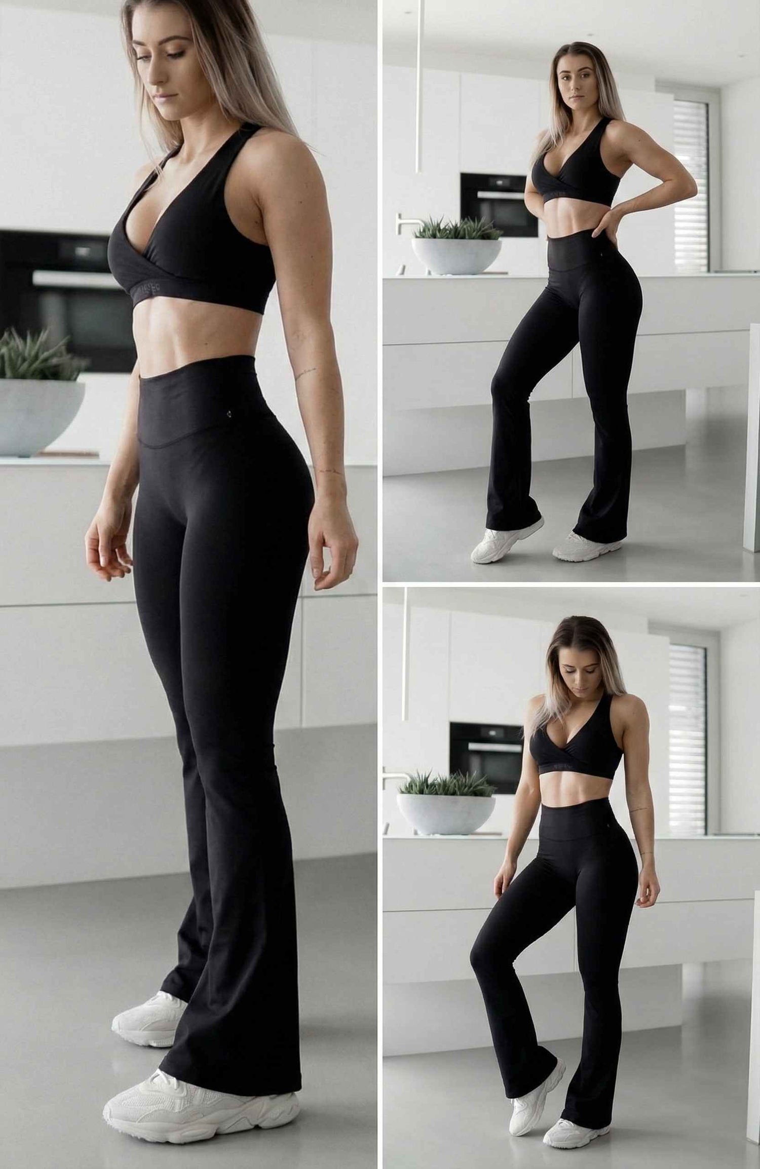 Yoga Flared Leggings - Matte Black Yoga Flared Leggings FITJEANS