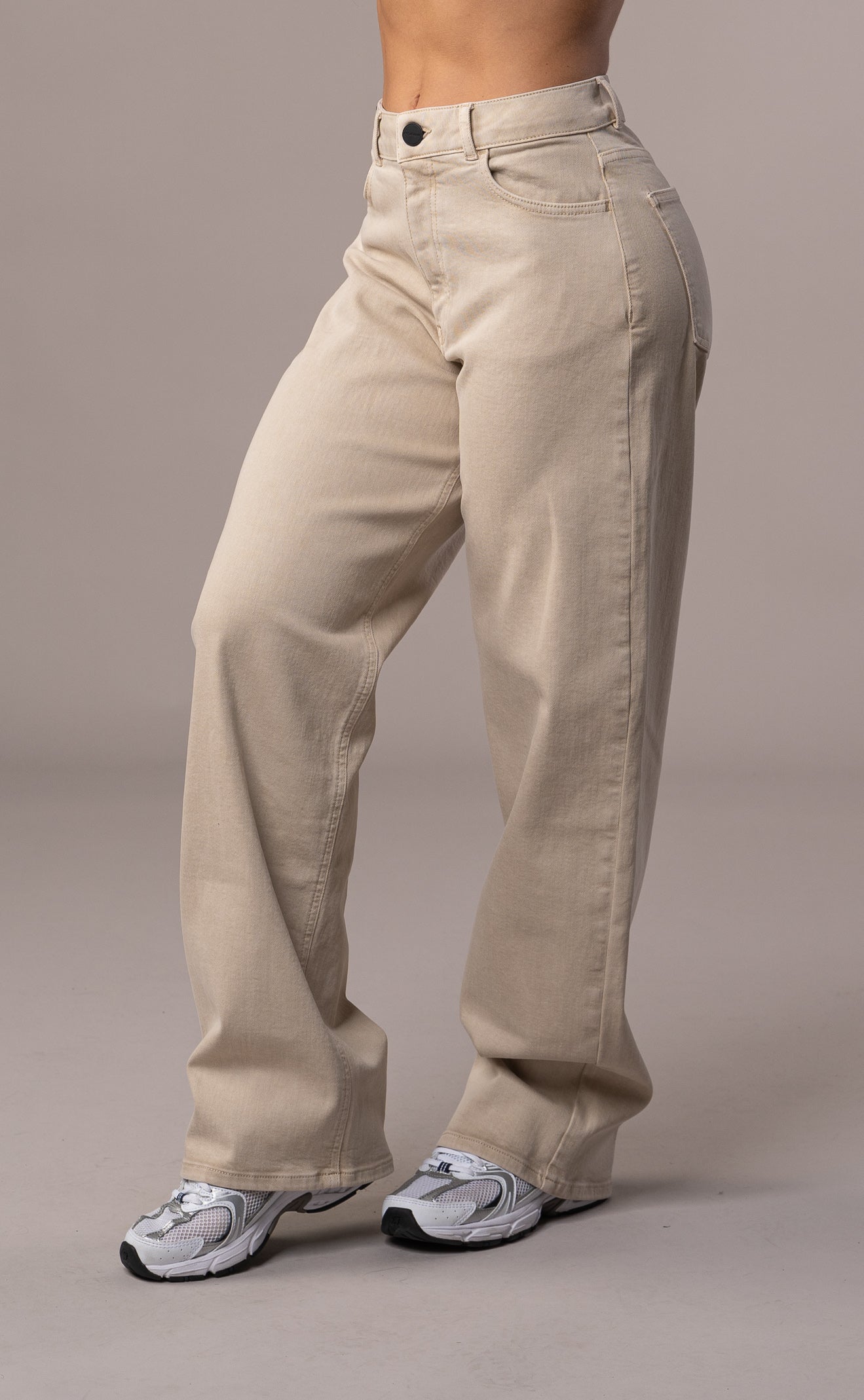 Womens Pastel Baggy Fitjeans - Sand Baggy FITJEANS