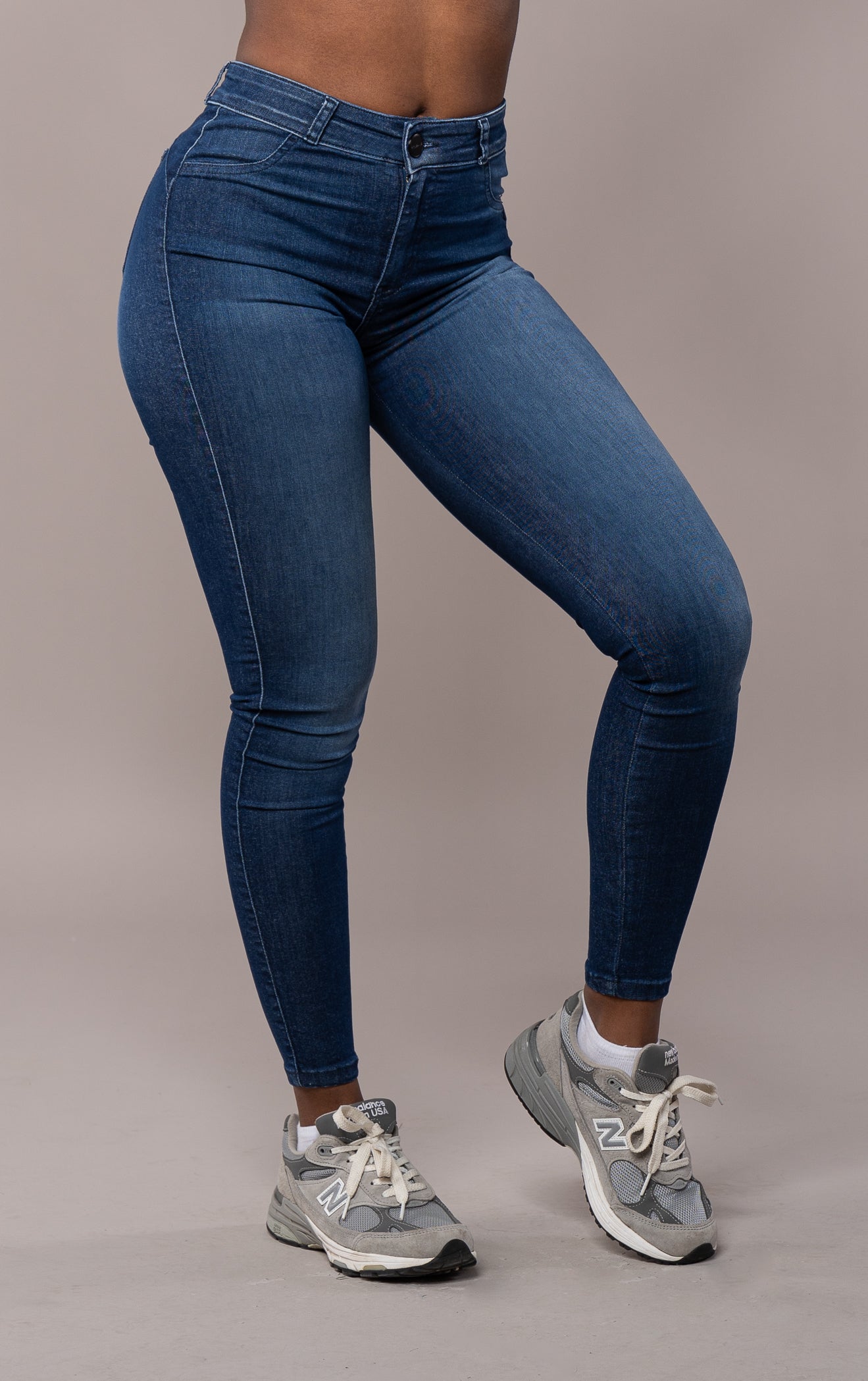 Womens Contour Mid Waisted Fitjeans - Space Blue Contour Mid Waisted FITJEANS