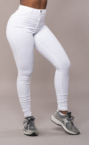 Womens Pastel Fitjeans - White