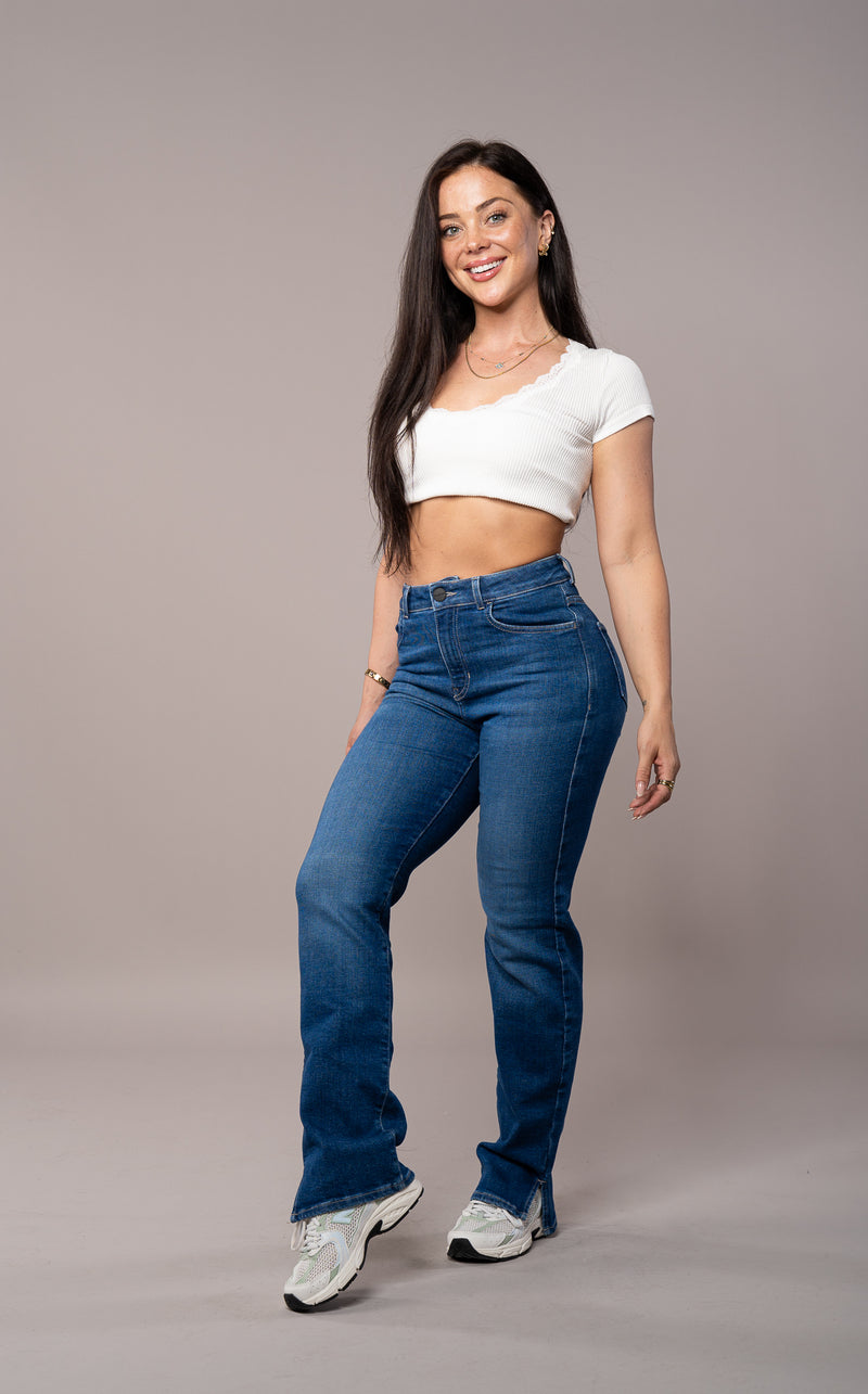 Womens Straight Leg Fitjeans - Sapphire Blue