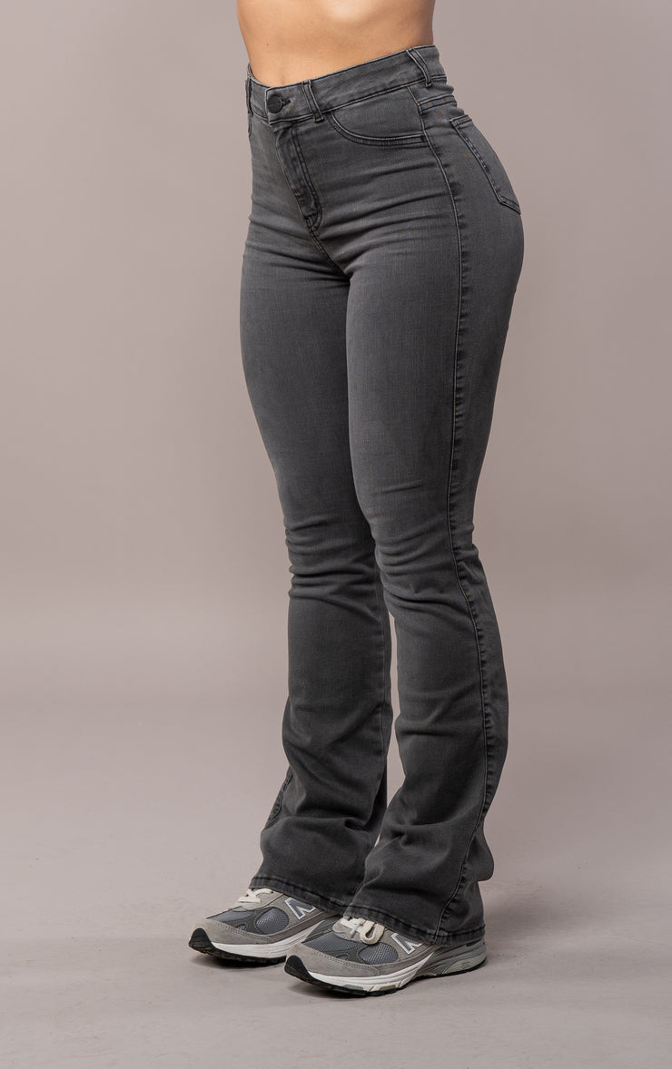Womens Flared Fitjeans - Grey – FITJEANS