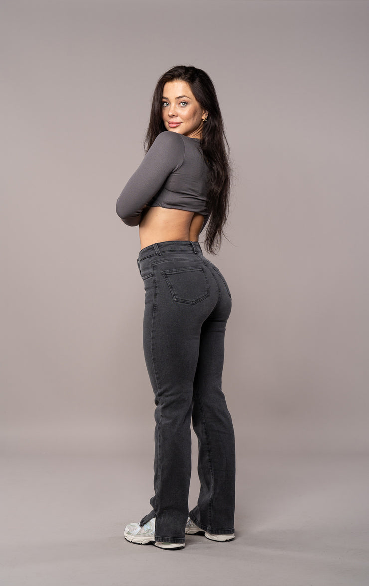 Womens Straight Leg Fitjeans - Grey