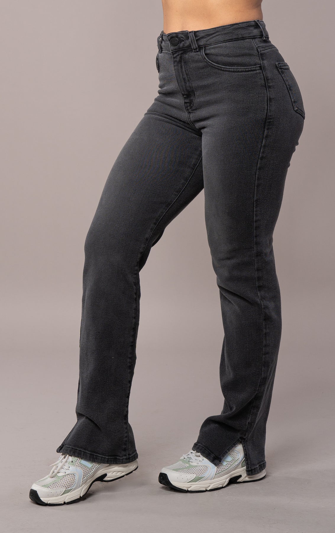 Gray straight leg online jeans