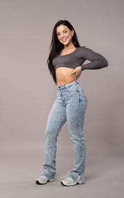 Traditional Straight Leg Fitjeans - 80s Blue