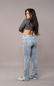 Traditional Straight Leg Fitjeans - 80s Blue