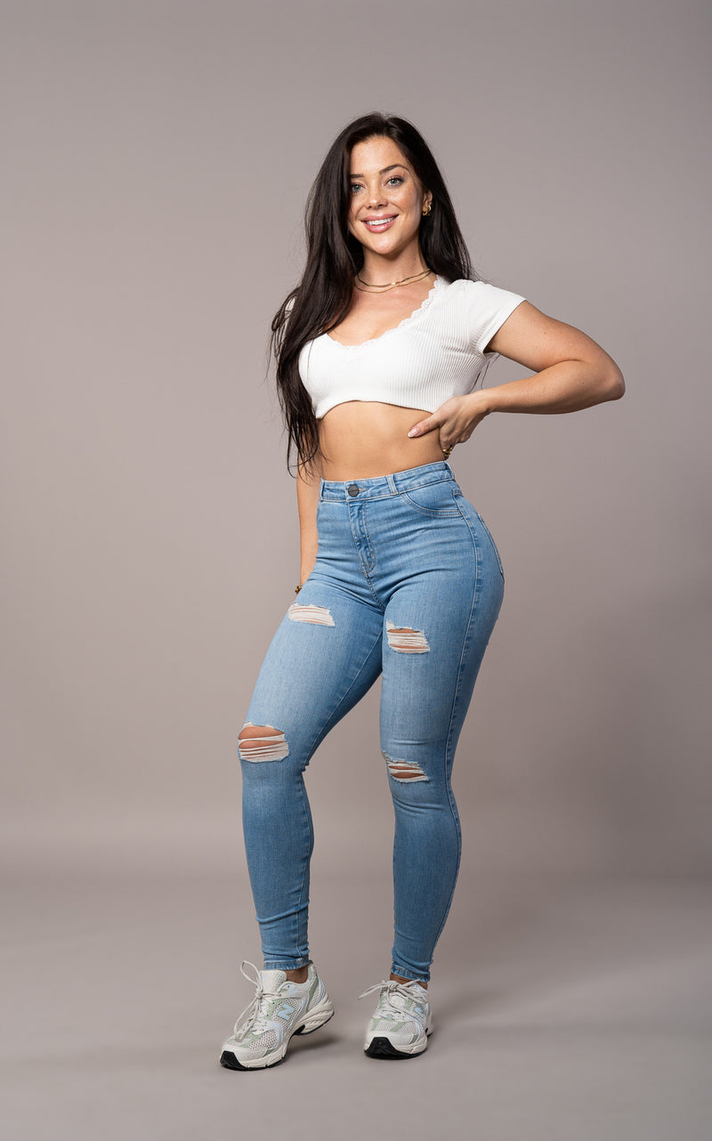 Ripped Jeans Women - Temu