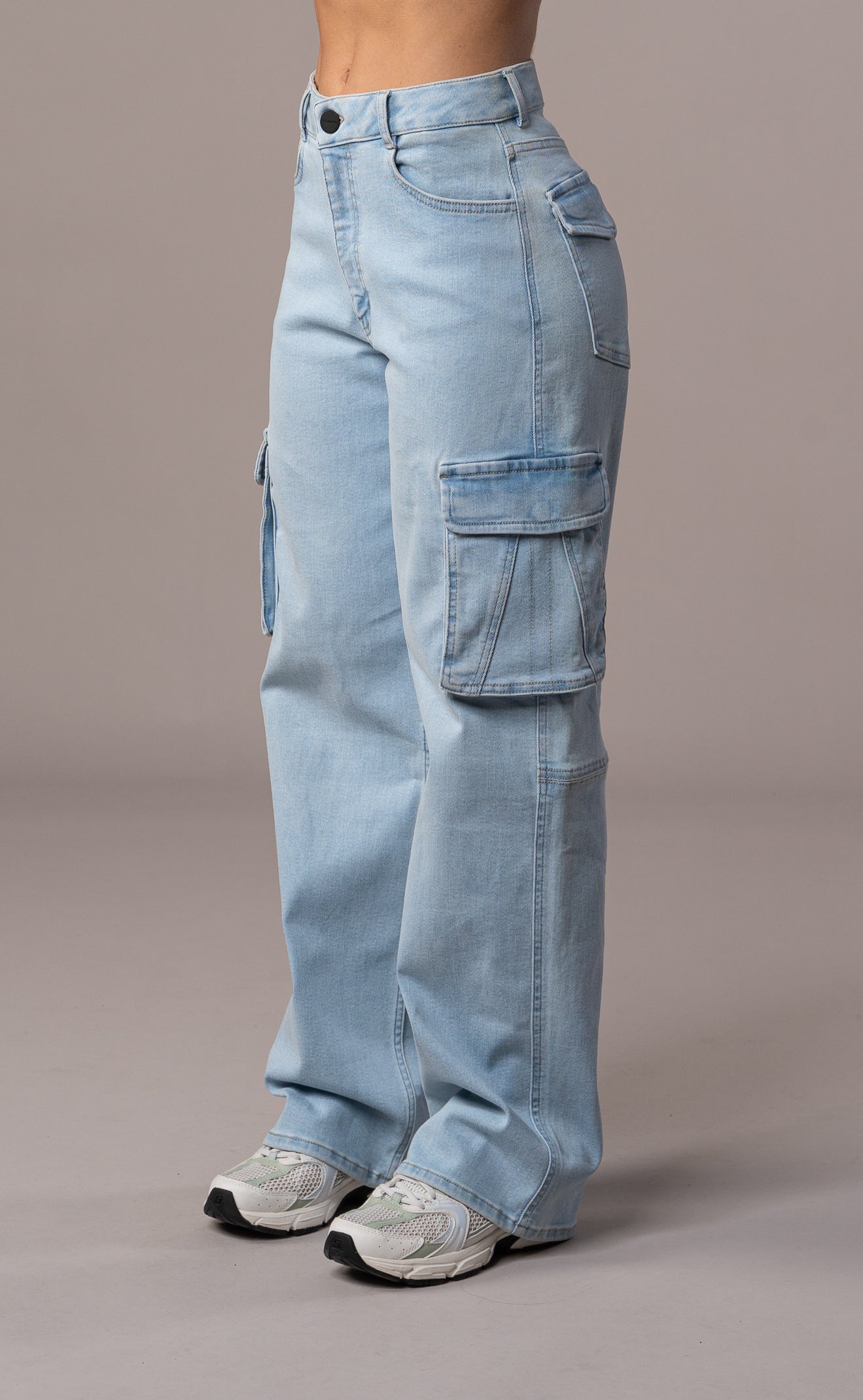 Womens Cargo Fitjeans - Vintage Blue Cargo FITJEANS
