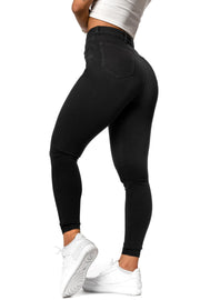 Womens Vital High Waisted Fitjeans - Black