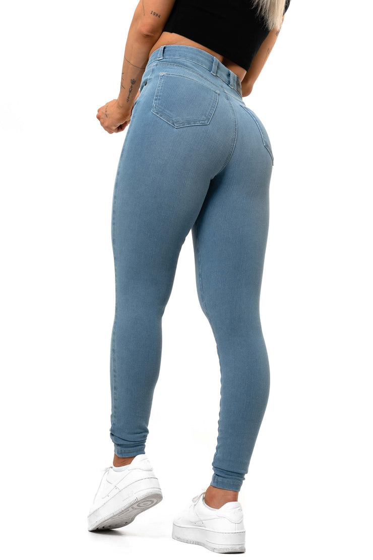 Womens Vital High Waisted Fitjeans - Arctic Light Blue