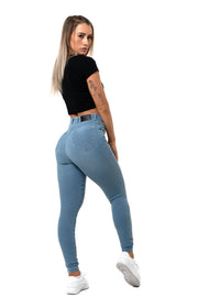 Womens Vital High Waisted Fitjeans - Arctic Light Blue